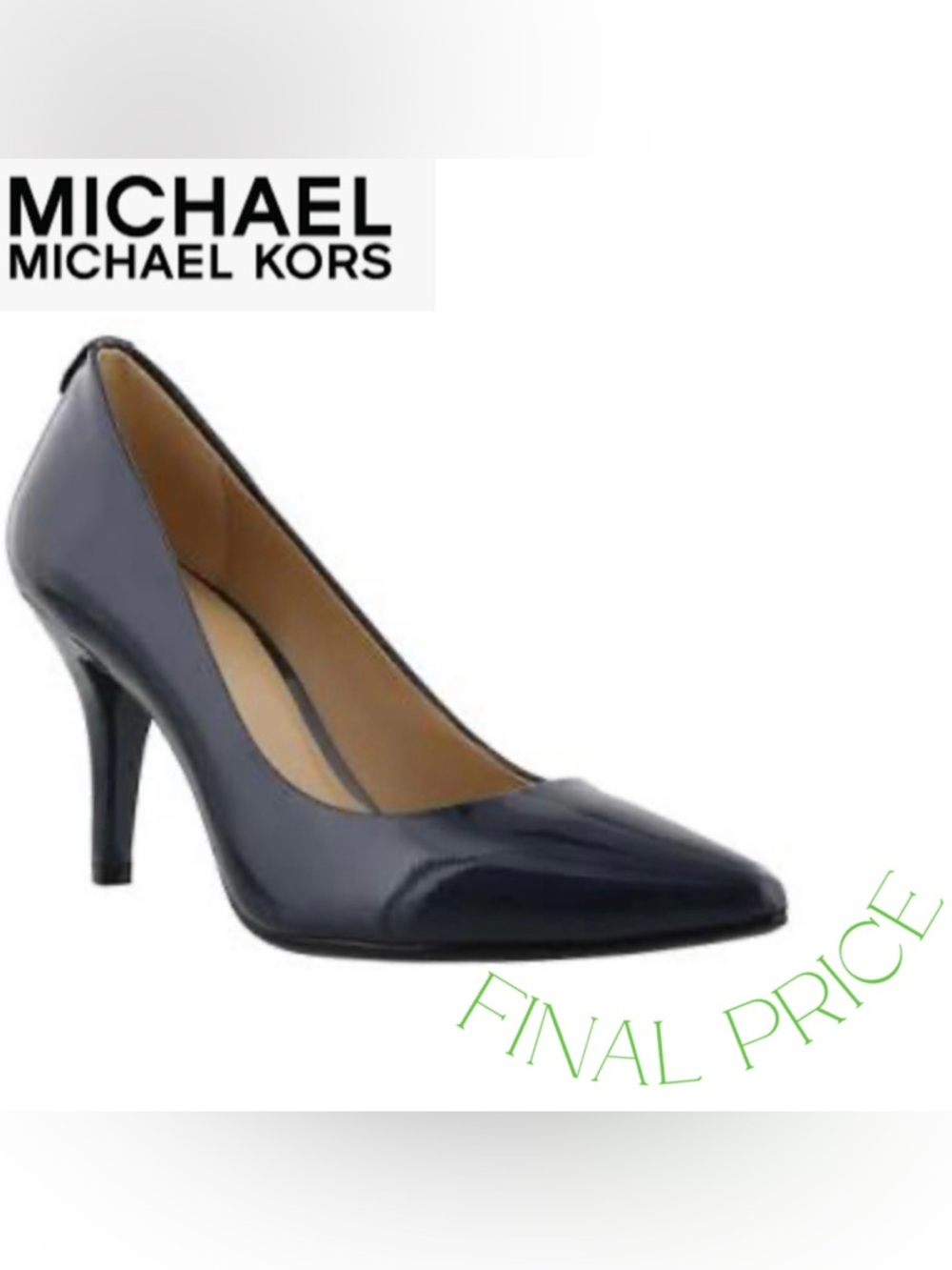 ✅ FINAL PRICE NWT NIB Michael Kors Alina Flex Pump Navy Patent 9 40
